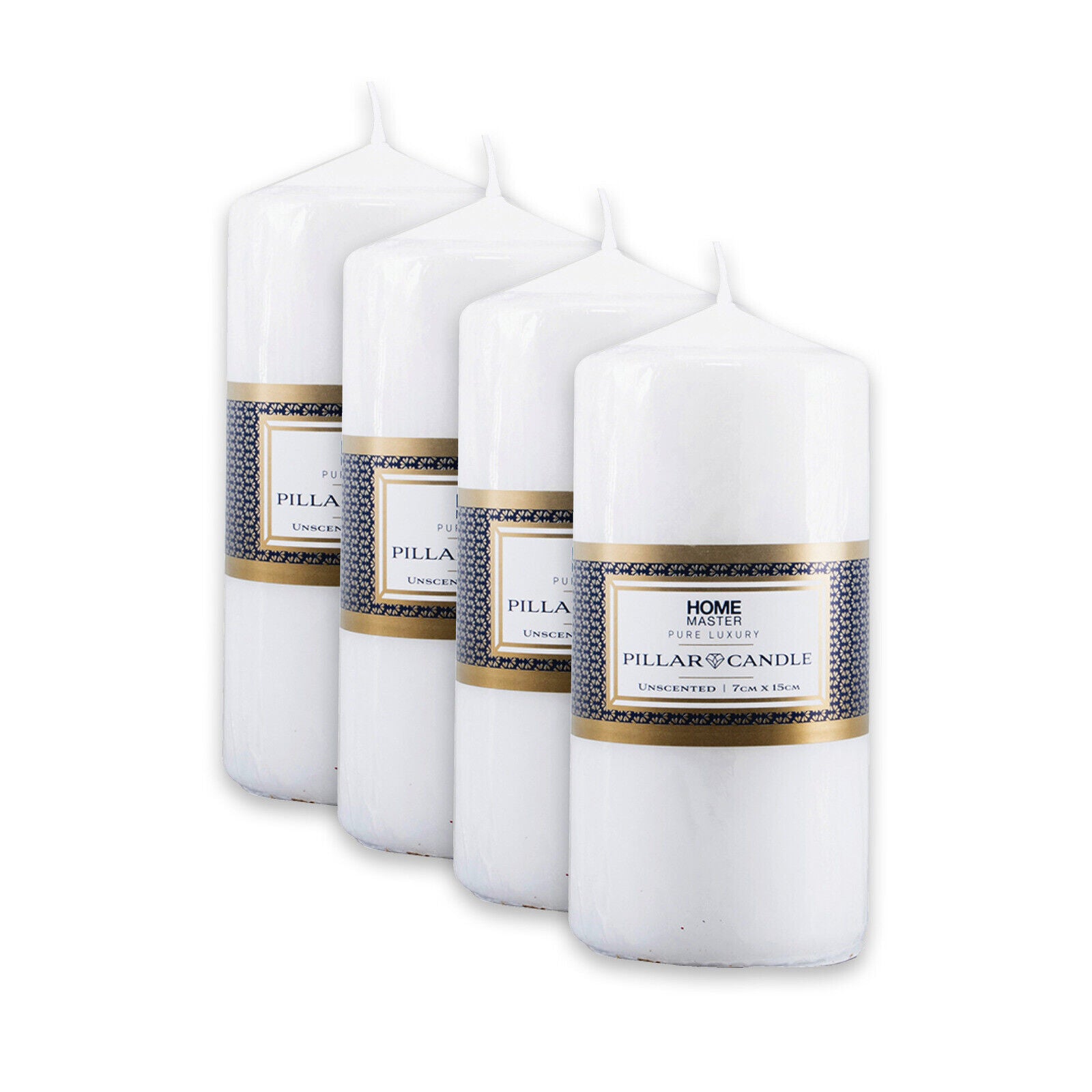 7cm x15cm Pillar Candles White Home Décor Party Wedding- 4PCS