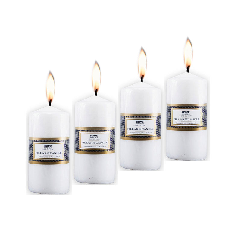 7cm x15cm Pillar Candles White Home Décor Party Wedding- 4PCS