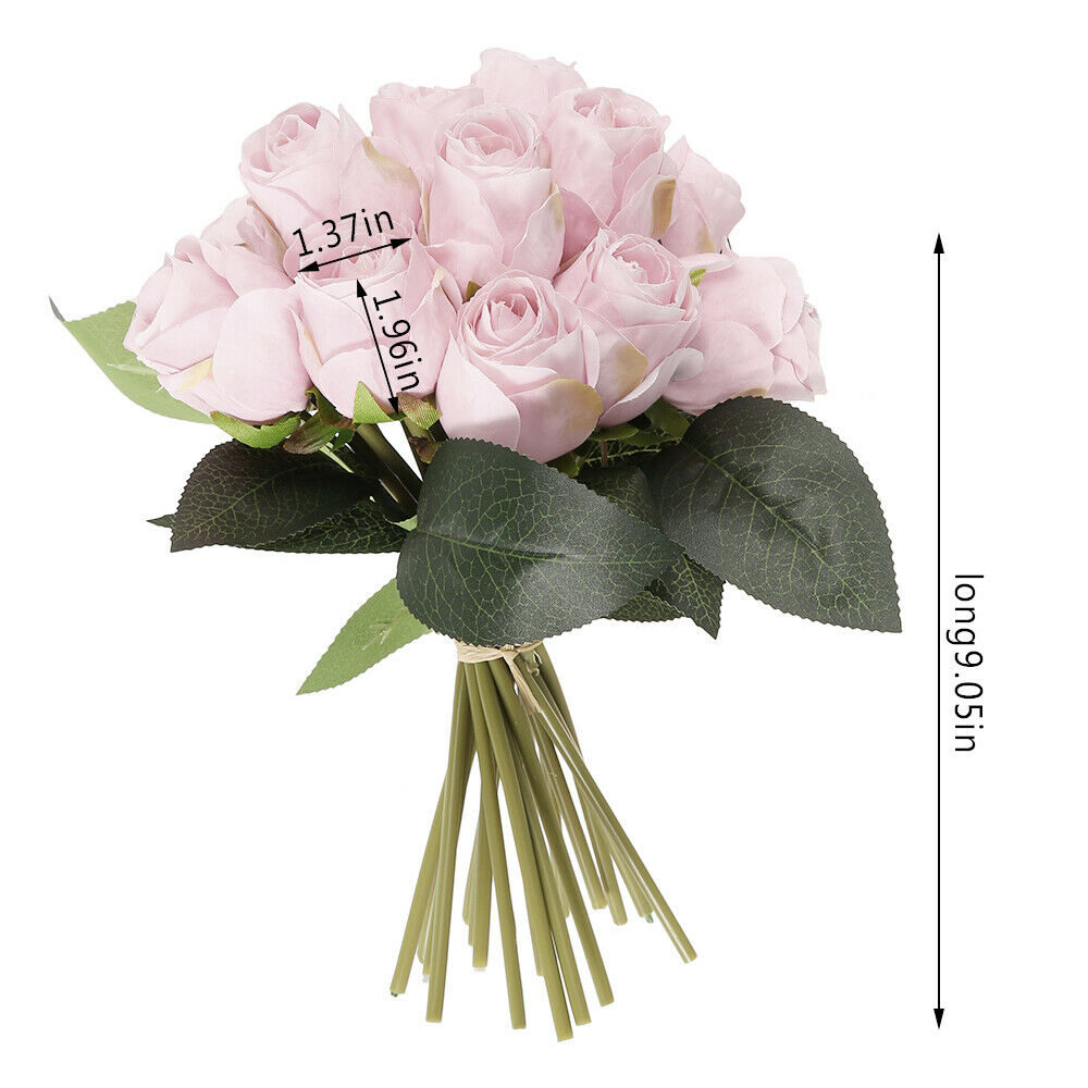 18 Heads Artificial Silk Rose Flowers Wedding