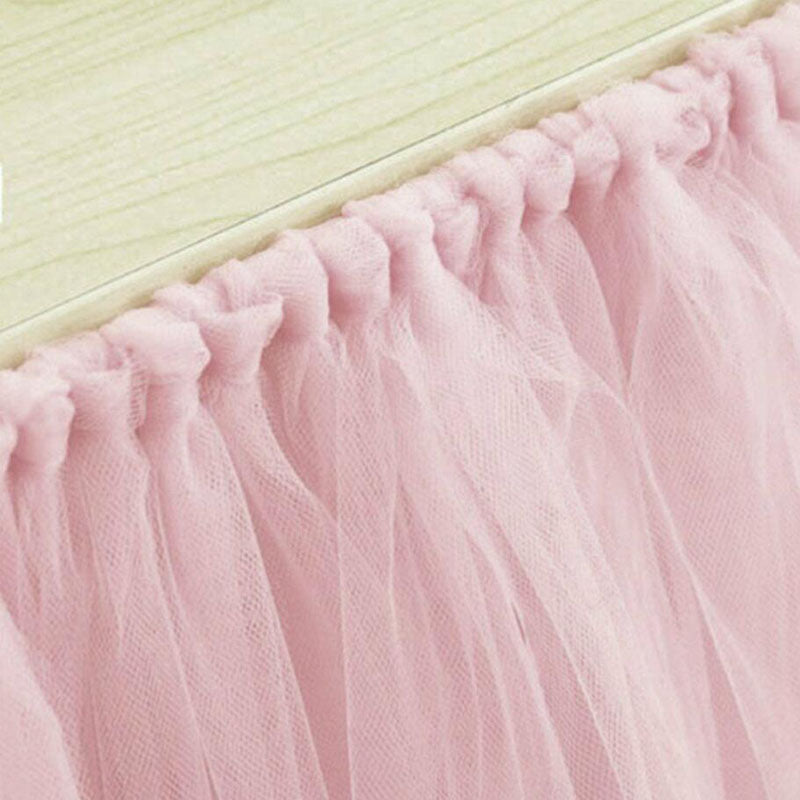 Pink Tulle TUTU Table Skirt Cover Birthday Wedding Party Table Cloth