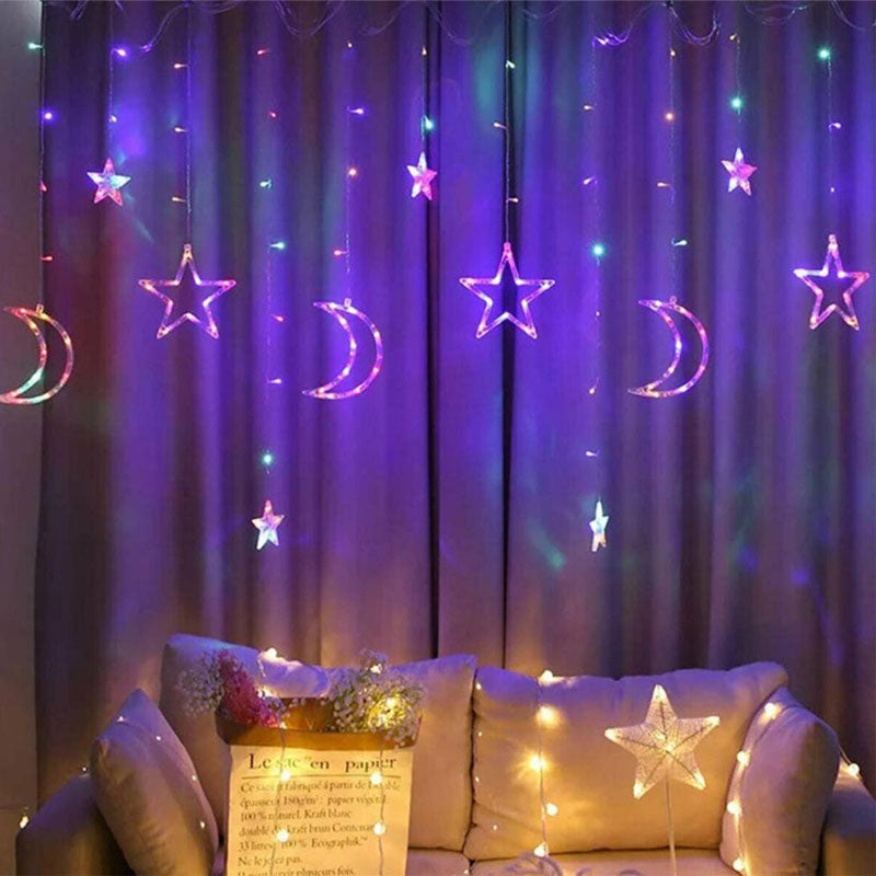 Star Moon Fairy Light LED Curtain String Xmas Wedding Party