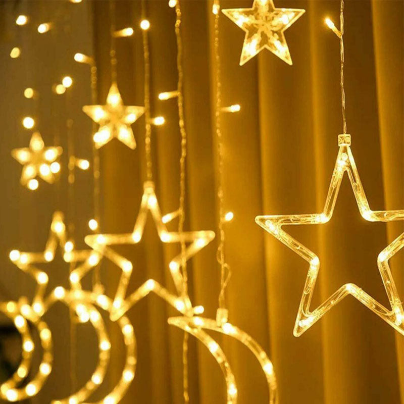 Star Moon Fairy Light LED Curtain String Xmas Wedding Party