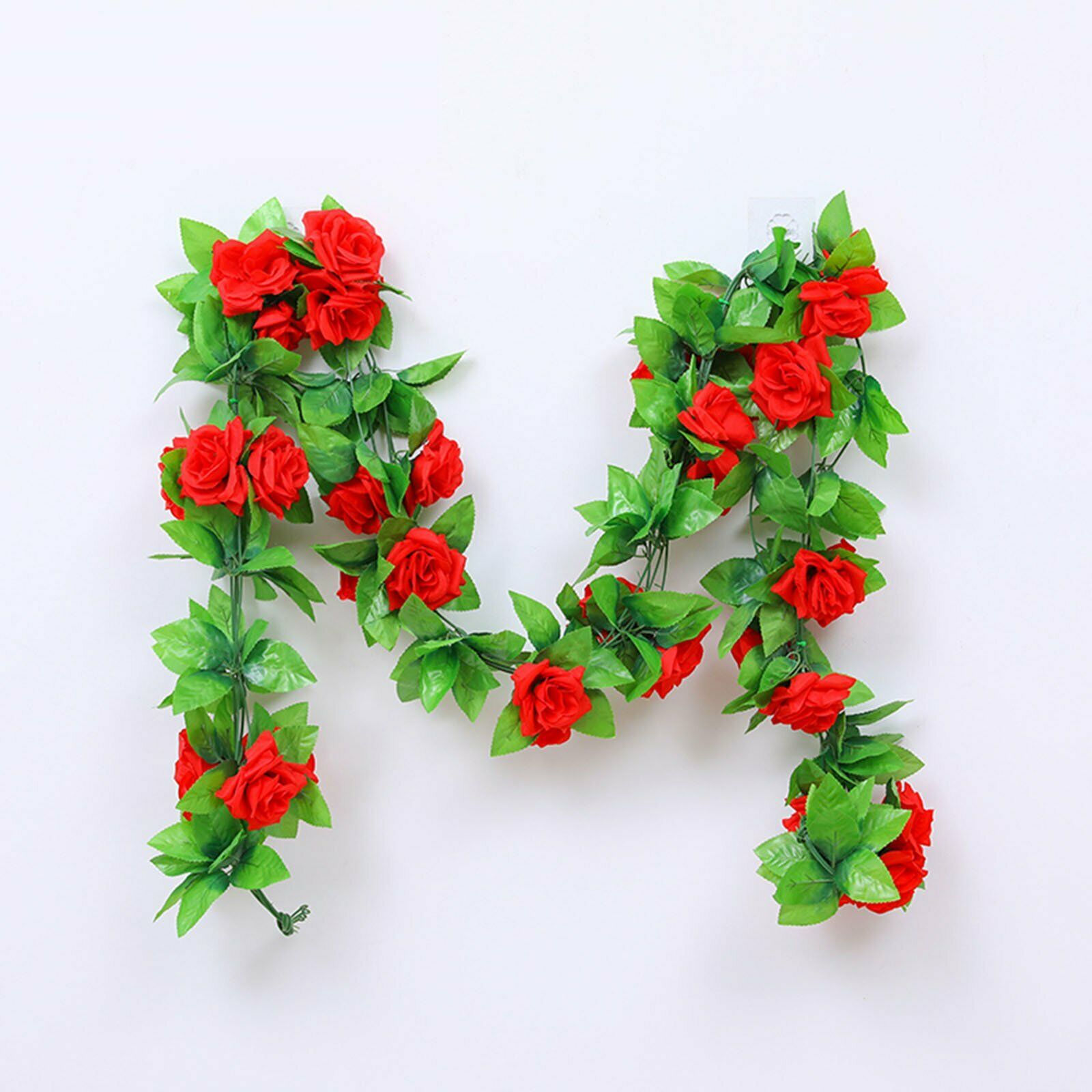 2.4m Fake Vine Ivy Artificial Silk Rose Flowers - 9 Colour Available