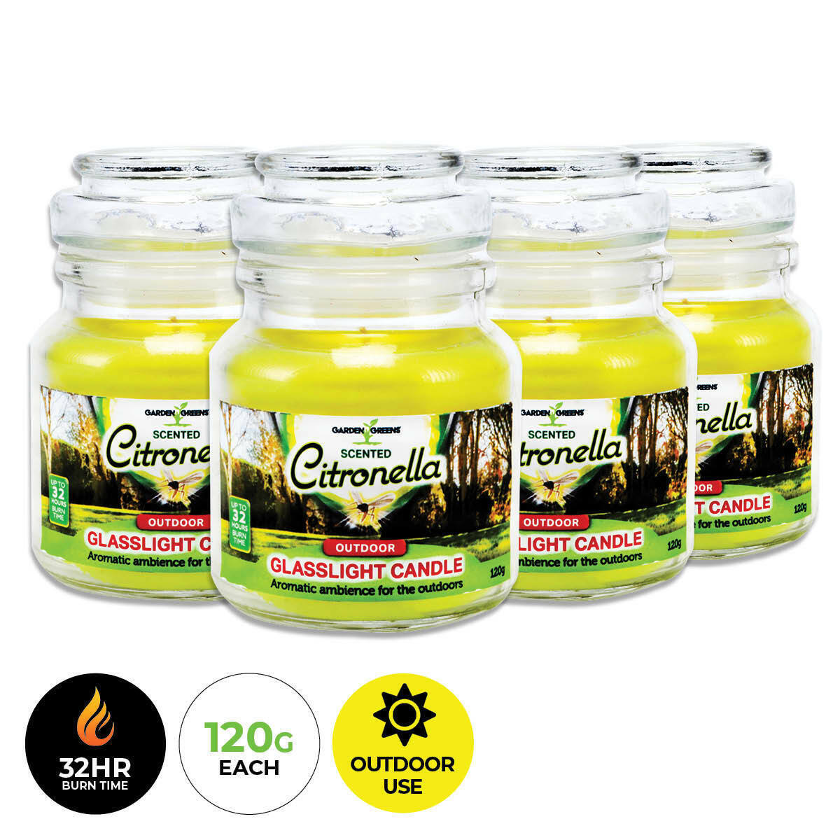 4PCS 120g Citronella Scented Candles Glass Jars with Lids