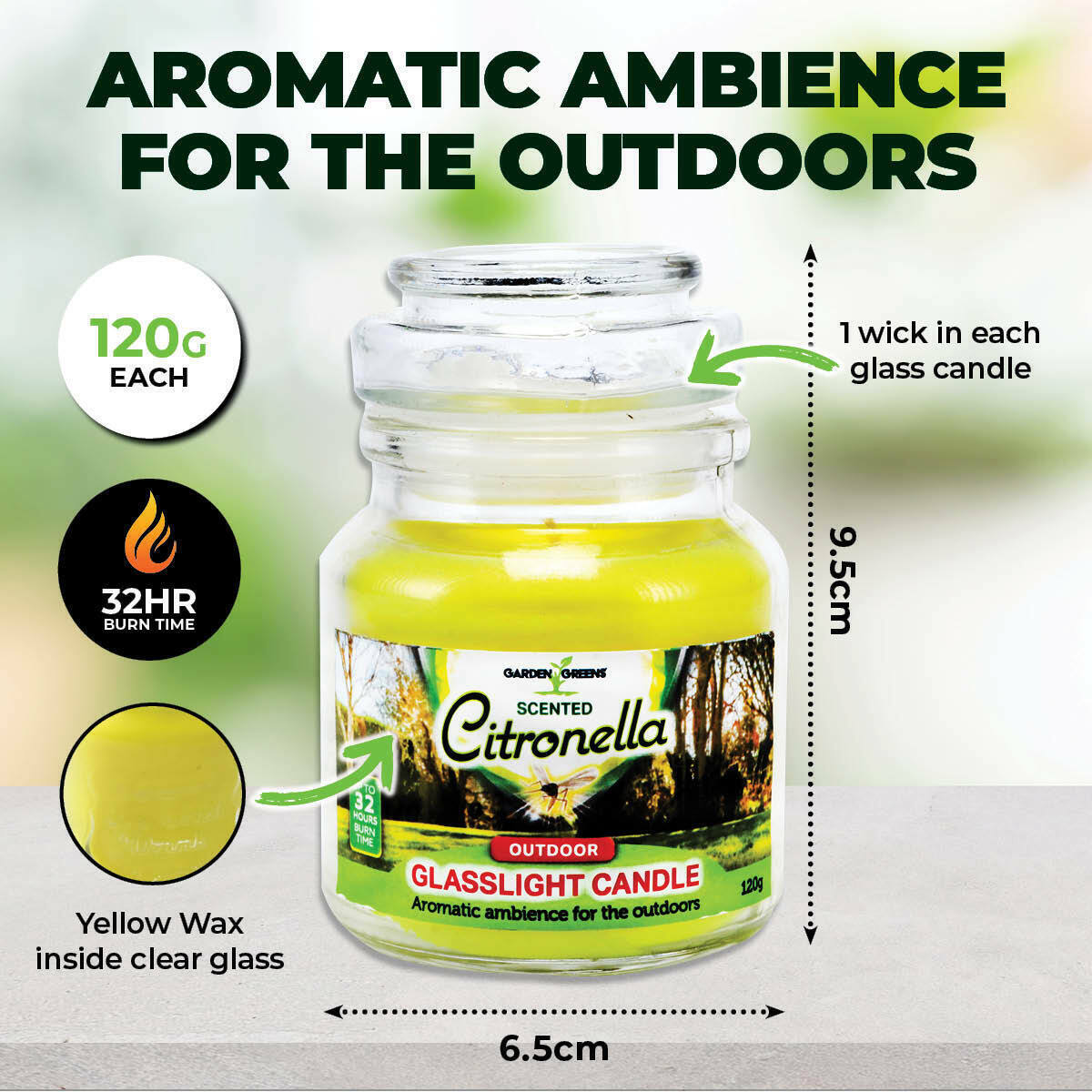 4PCS 120g Citronella Scented Candles Glass Jars with Lids