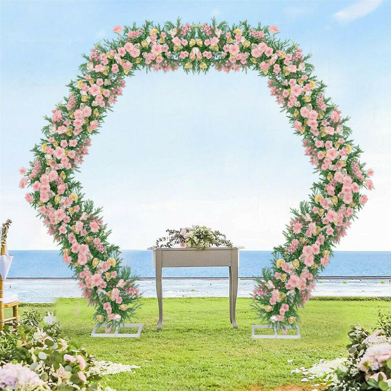 2M Metal Hexagon Arch Wedding Backdrop Stand Party Decoration