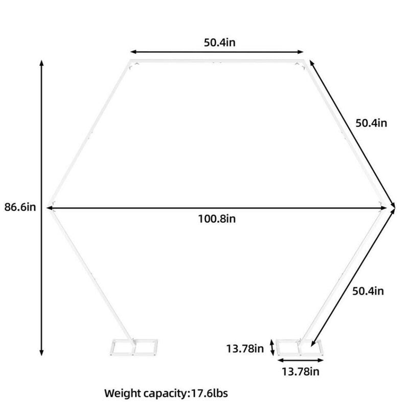 2.2M Metal Hexagon Arch Wedding Backdrop Stand Party Decoration