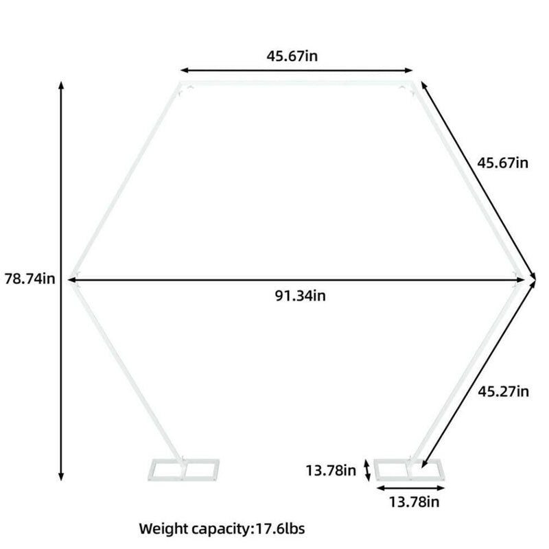 2M Metal Hexagon Arch Wedding Backdrop Stand Party Decoration