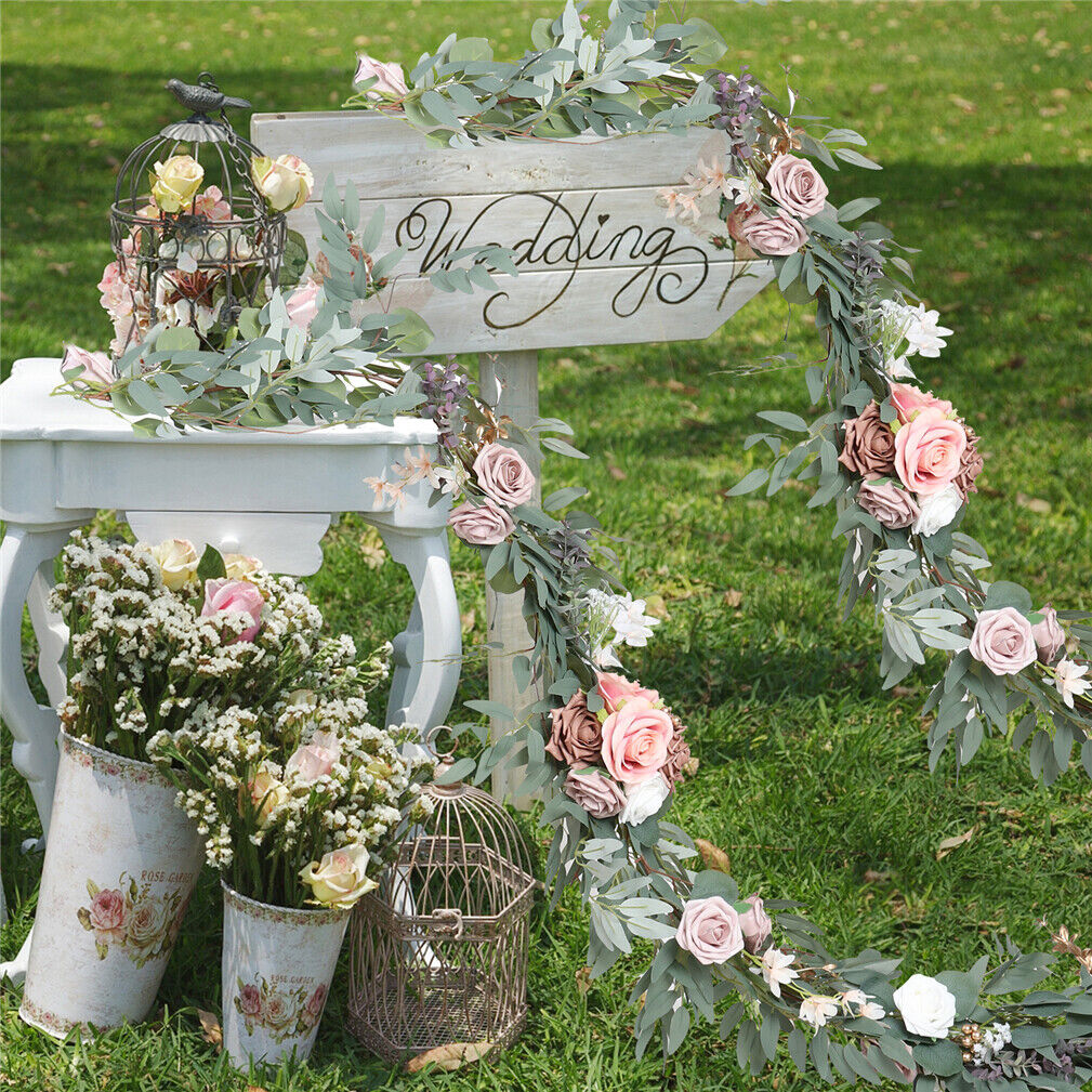 1.8m Wedding Rose Garland Floral Vines Table Runner for Centerpieces