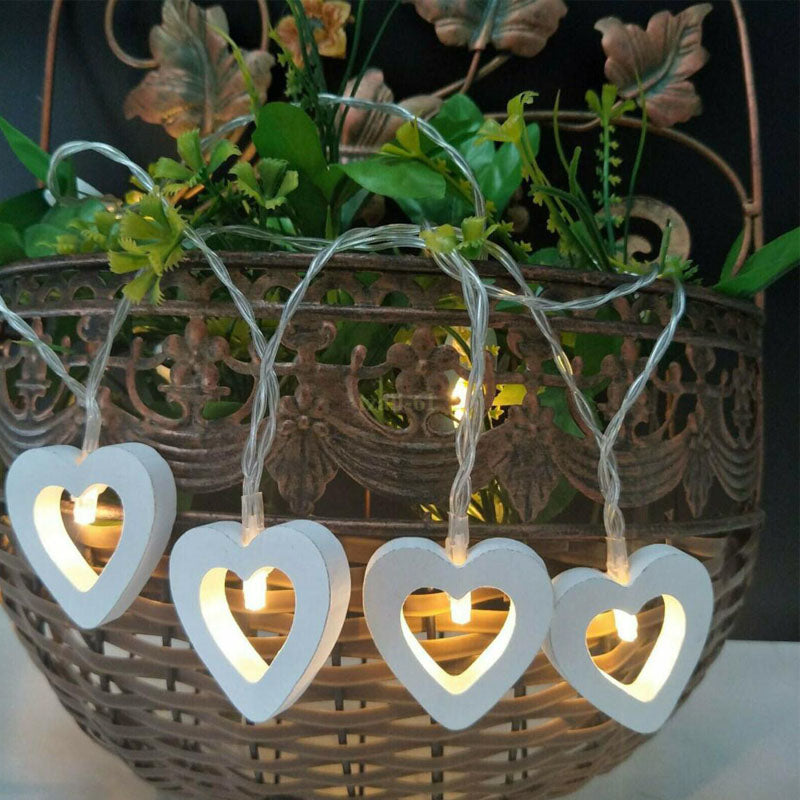 LED Heart Light String Fairy Lights Bedroom Xmas Wedding Party 1.2M