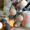 Cotton Ball Globe Garland String Fairy LED Lights Wedding Party