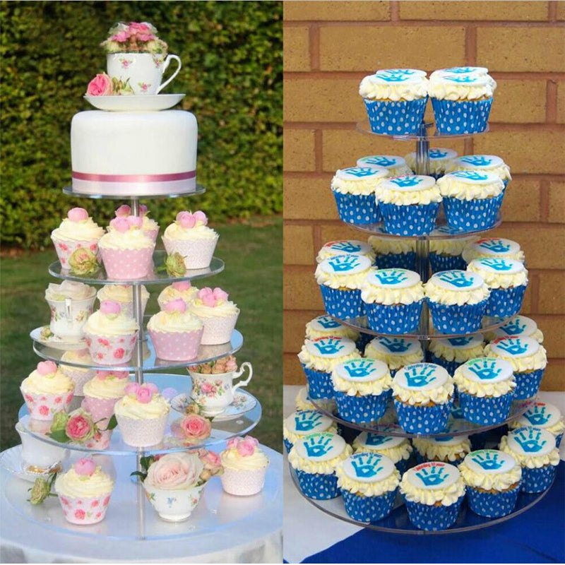 5 Tier Acrylic Round Cupcake Cake Stand