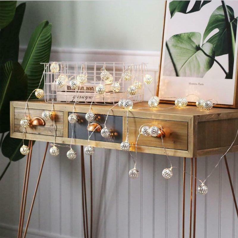 5M 40LED Moroccan Battery Operated Fairy String Lights Event decorations White