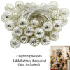 5M 40LED Moroccan Battery Operated Fairy String Lights Event decorations White