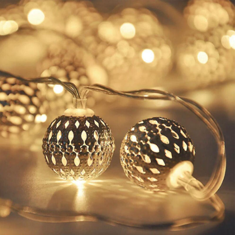 5M 40LED Moroccan Battery Operated Fairy String Lights Event decorations White