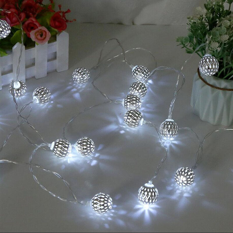 5M 40LED Moroccan Battery Operated Fairy String Lights Event decorations White
