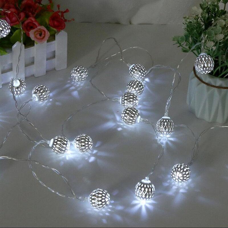 5M 40LED Moroccan Battery Operated Fairy String Lights Event decorations White