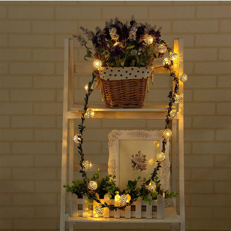 5M 40LED Moroccan Battery Operated Fairy String Lights Event decorations White