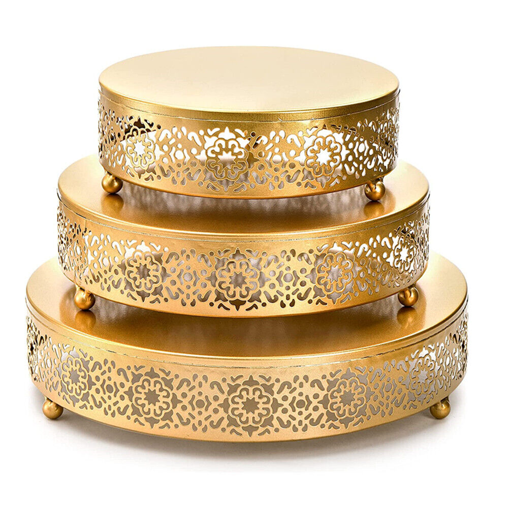 3X Round Cake Stand Set Metal Cupcake Holder