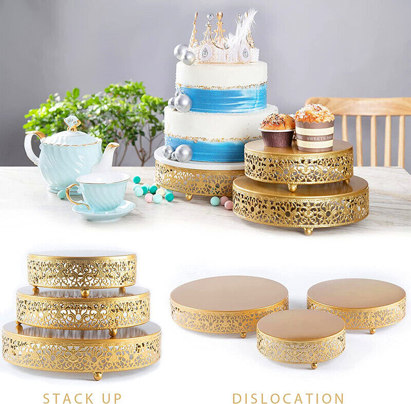 3X Round Cake Stand Set Metal Cupcake Holder