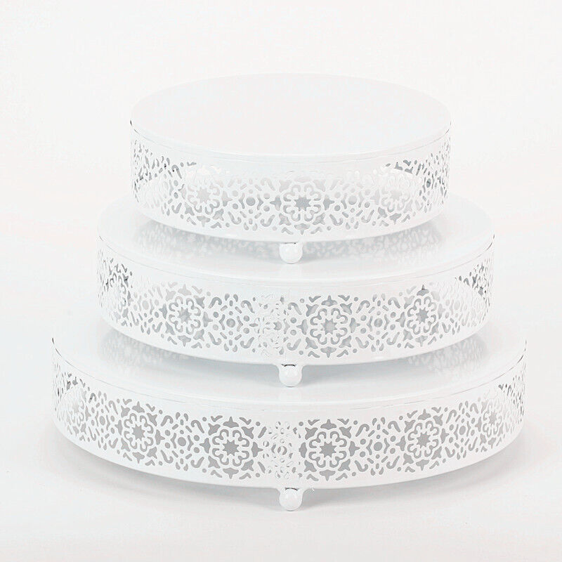 3X Round Cake Stand Set Metal Cupcake Holder