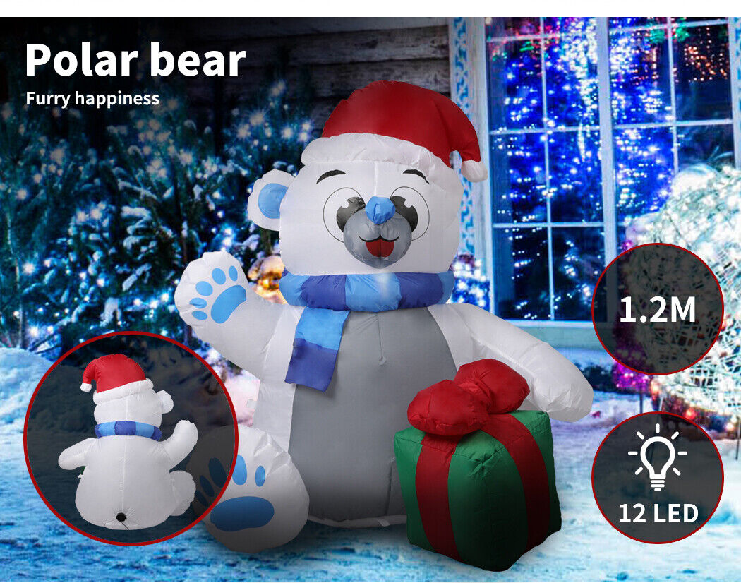 1.2M LED Inflatable Christmas Decorations Polar bear