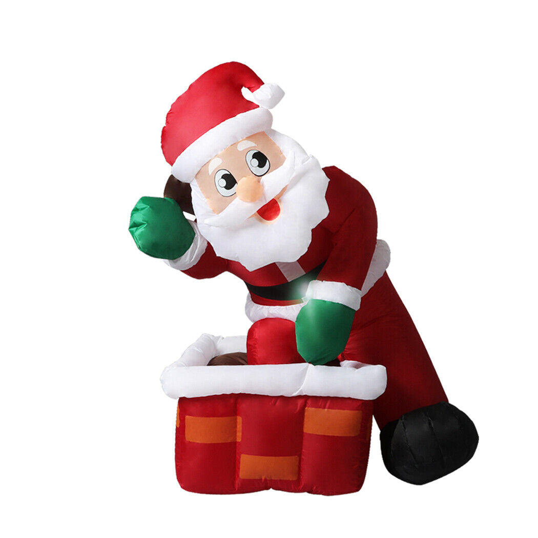 1.2M LED Inflatable Christmas Decor Santa Chimney