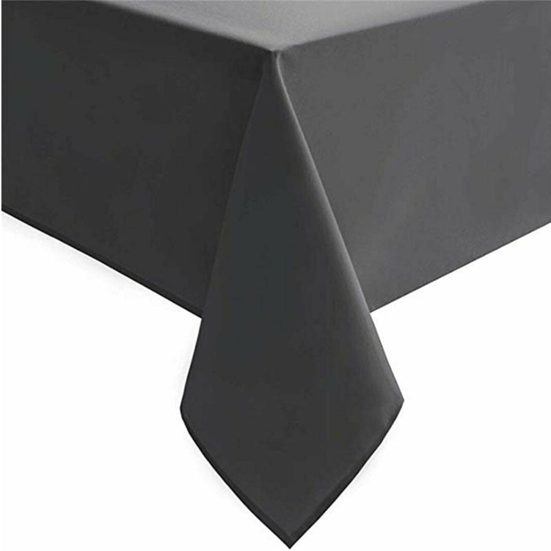 Rectangle Polyester Tablecloth Wedding Event Party-Black (244x137cm)