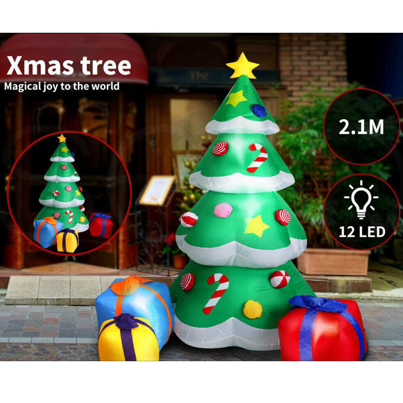 Xmas tree 2.1M-Inflatable Christmas Outdoor Decorations Santa LED