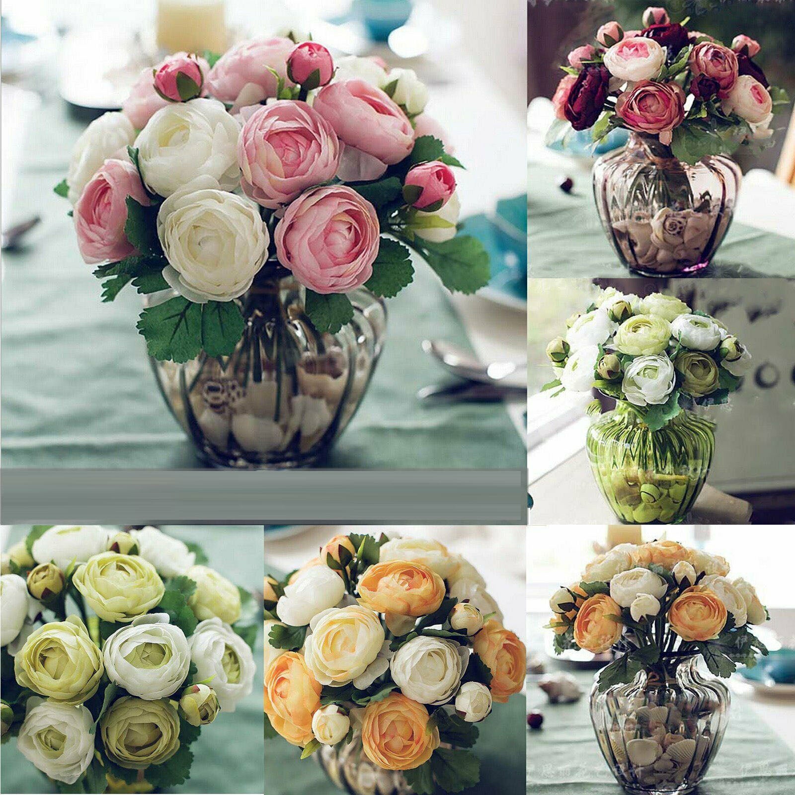 10 Heads Artificial Flowers Silk Bouquet Rose