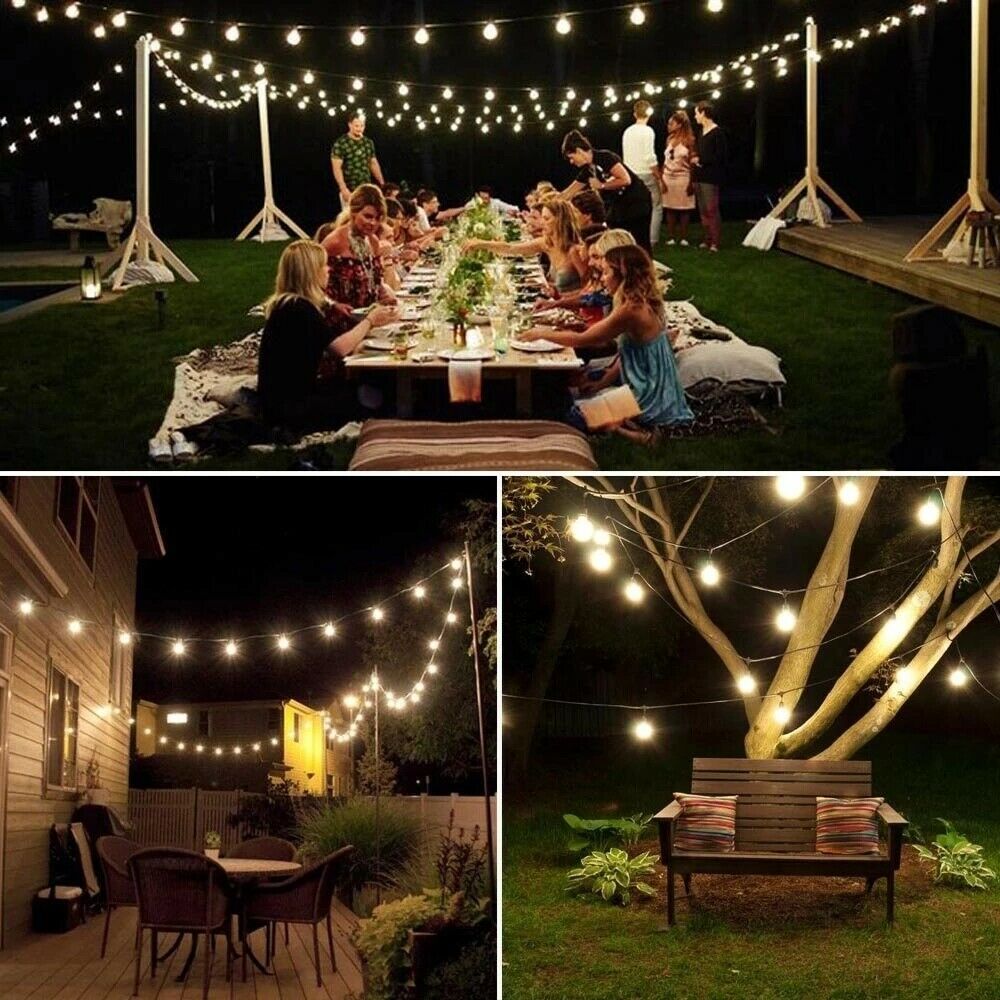 100/200LED Solar Globe String Lights - Warm White