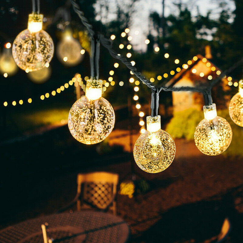 100/200LED Solar Globe String Lights - Warm White