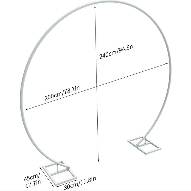 2.4M Round Hoop Arch Backdrop Stand White