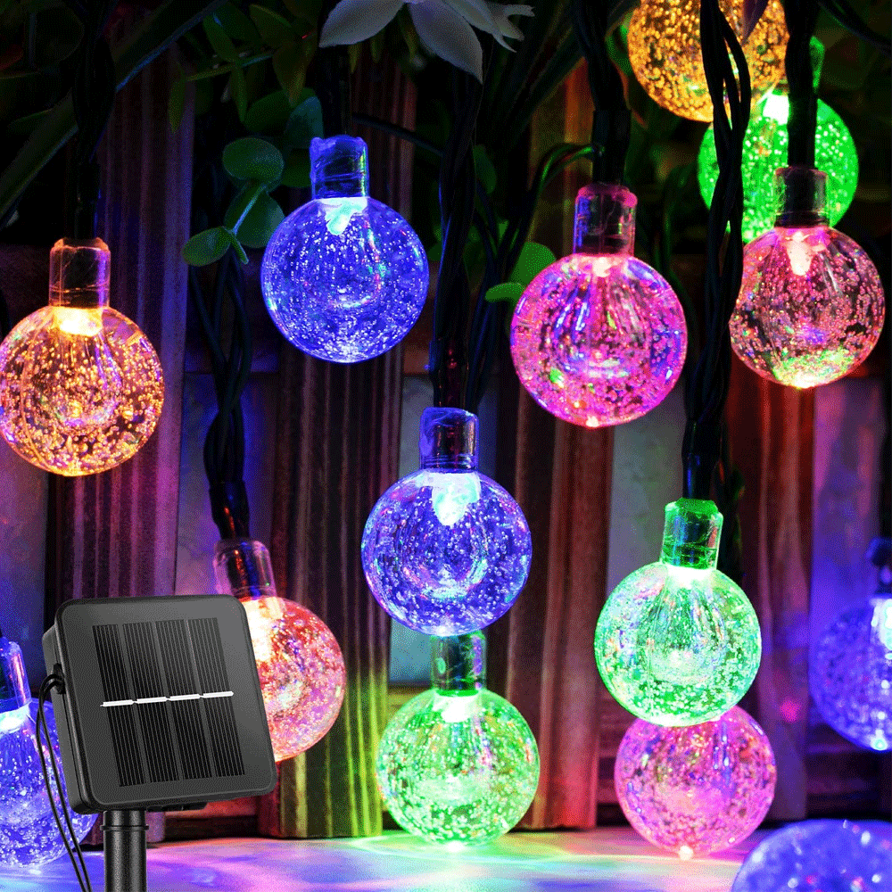 50/100 LED Solar Globe String Lights - Multi-colour