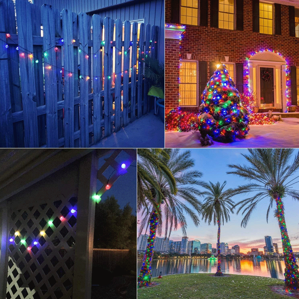 50/100 LED Solar Globe String Lights - Multi-colour