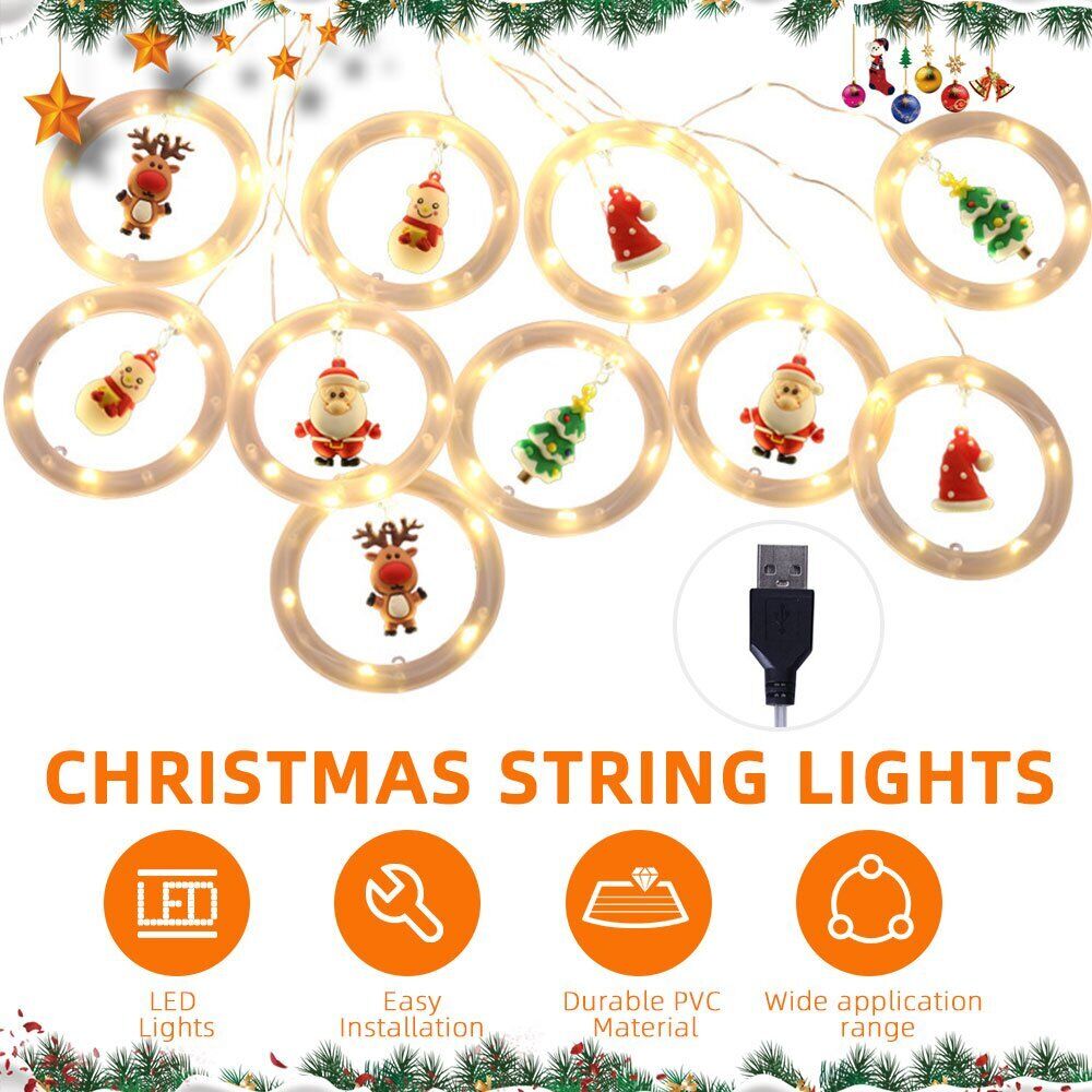 Christmas Santa LED String Light Home Decoration Xmas