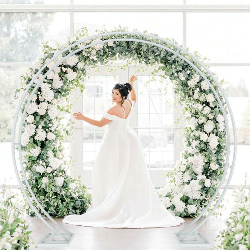 2.4M Double Rails Round Circle Hoop Arch Backdrop Stand