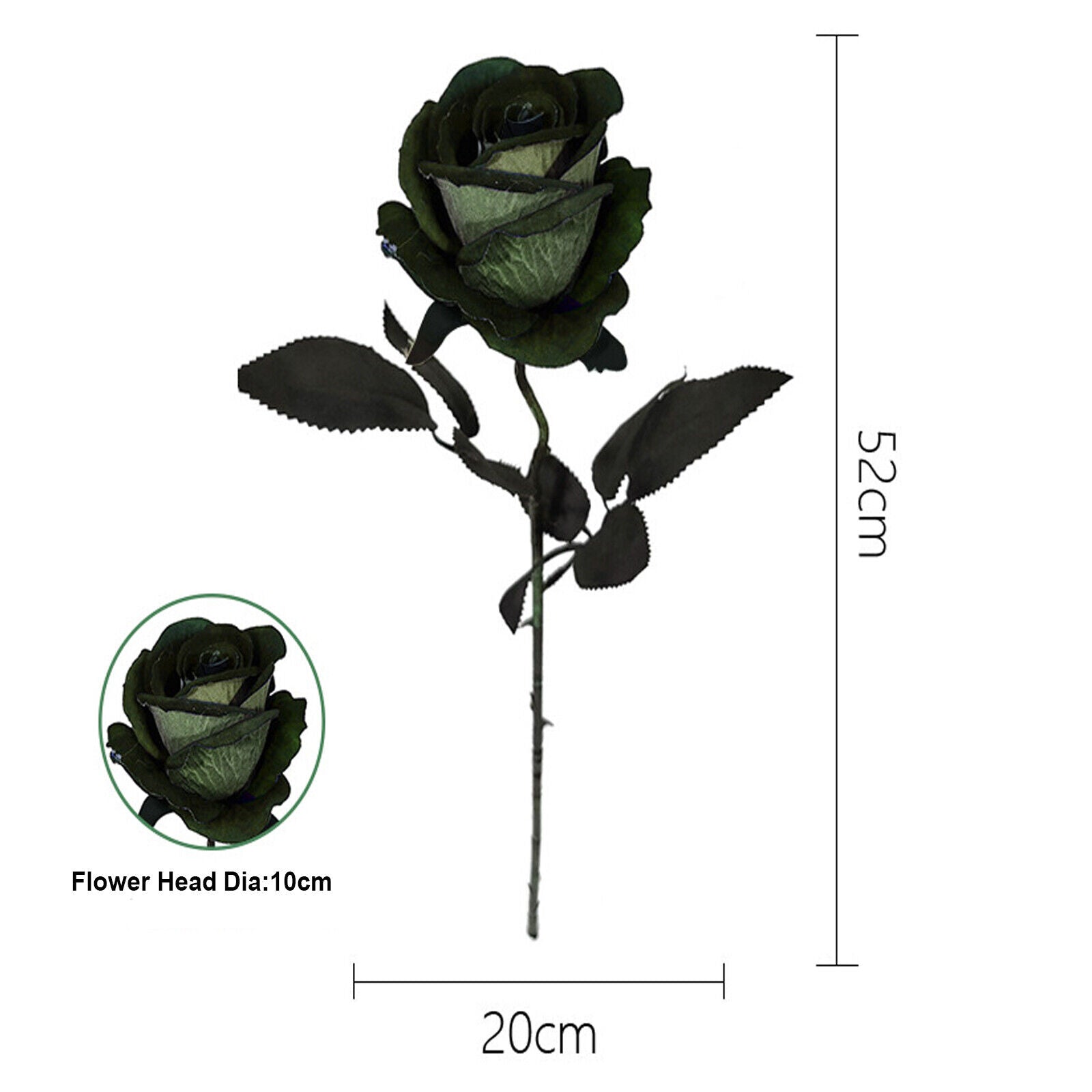 10PCS 51cm Long Stem Artificial Rose Flowers Silk