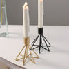 2PCS Gold Candle Tray Holder Candlestick Table Stand