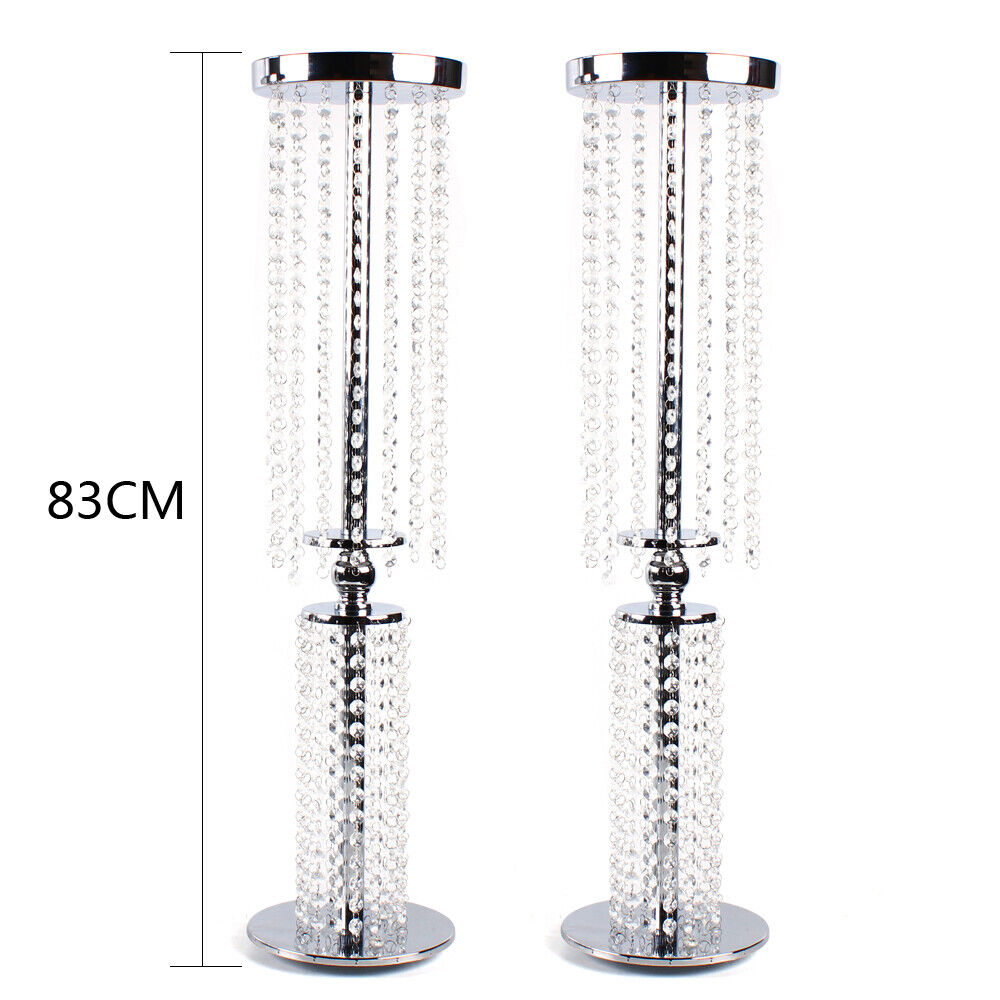 2Pc Wedding Crystal Flower Stand Flower Vase Candle Holder