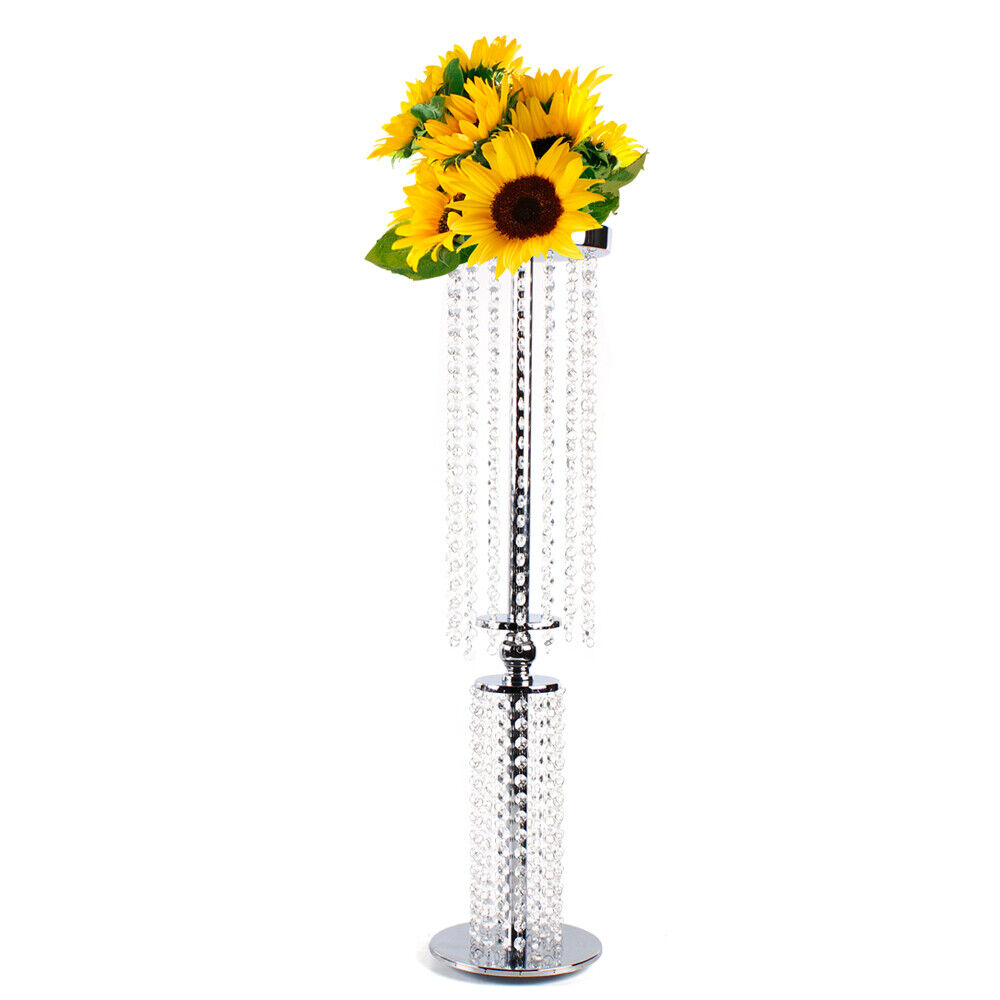 2Pc Wedding Crystal Flower Stand Flower Vase Candle Holder