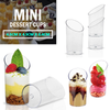 24PCS Mini Disposable Pudding Mousse Dessert Clear Plastic Cups Slanted Round