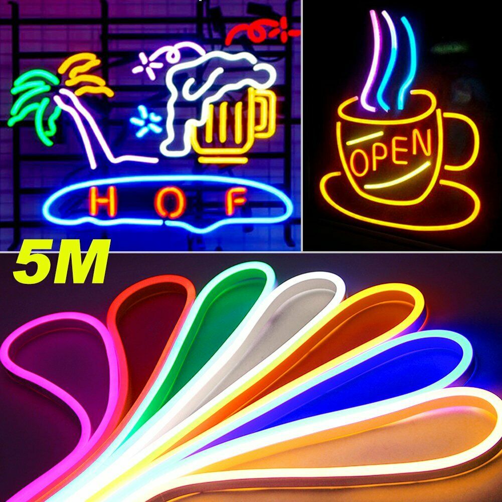 5M LED Neon Strip Light Sign Flexible Rope