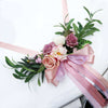 9 Pieces Wedding Car Decorations Kit Silk Flower Ribbon Bows