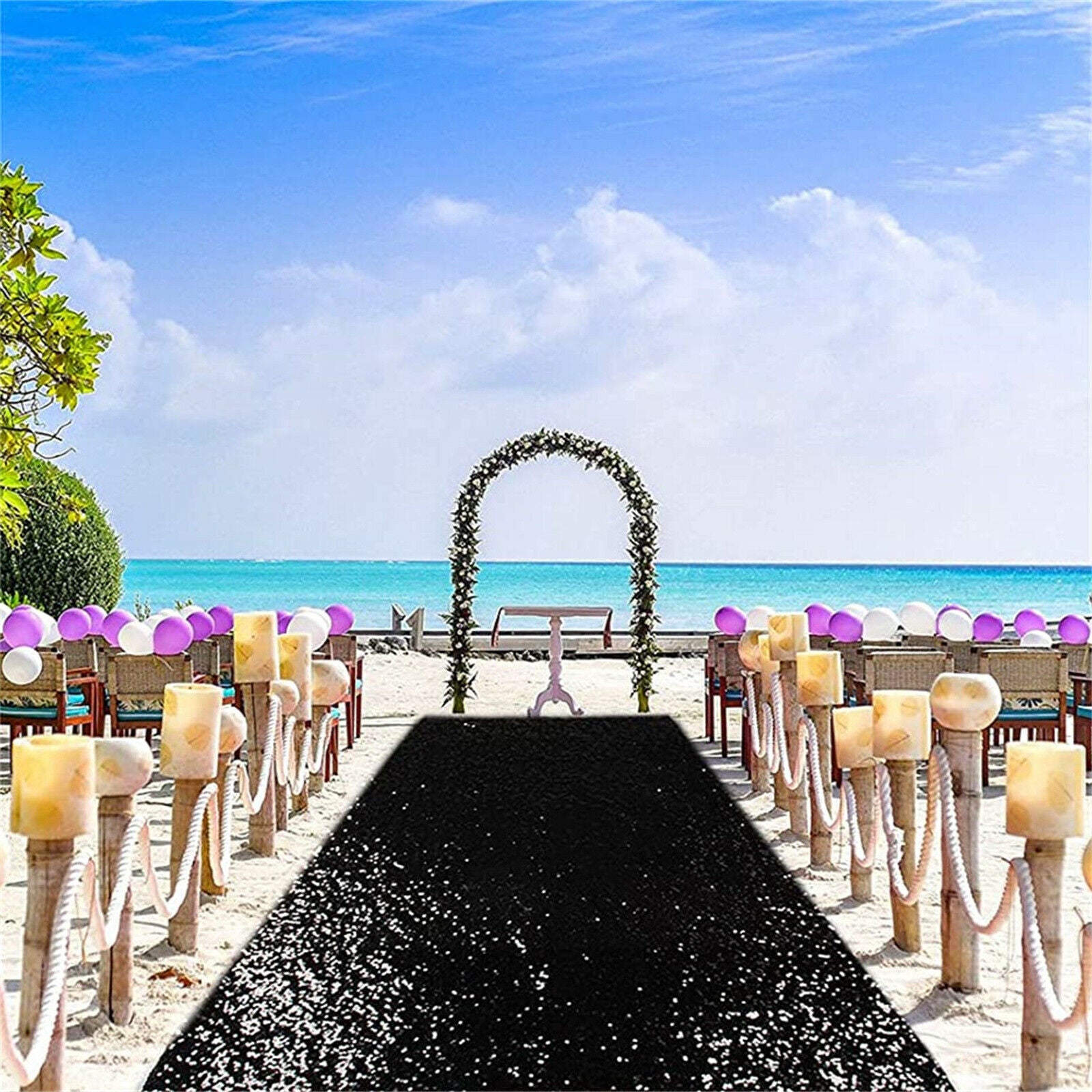 1.2M x 10M BLACK Carpet Aisle Runner Wedding Party Event Decoration