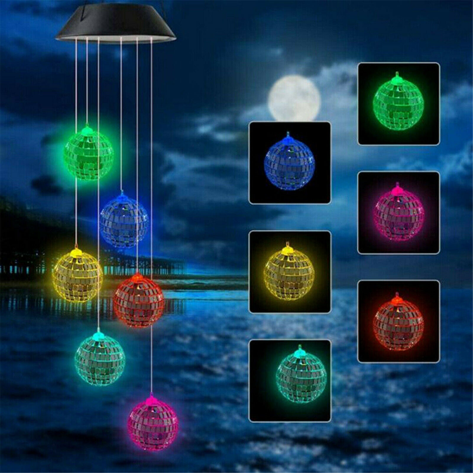 5 Styles - Wind Chimes Solar Powered LED Light Hanging Colour Changing