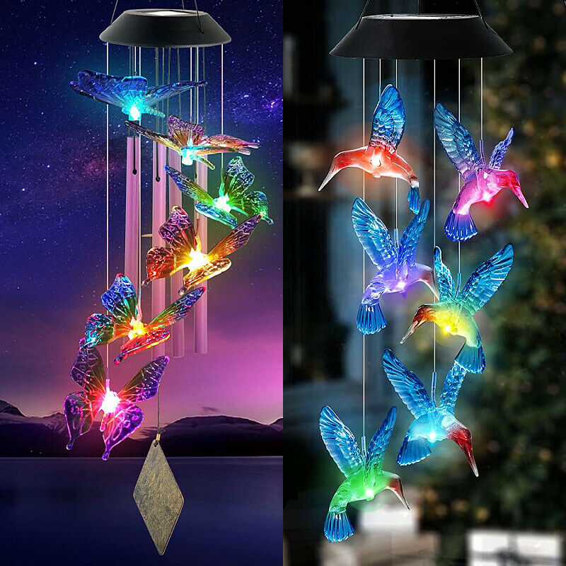 5 Styles - Wind Chimes Solar Powered LED Light Hanging Colour Changing