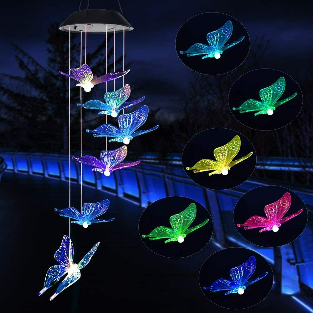 5 Styles - Wind Chimes Solar Powered LED Light Hanging Colour Changing