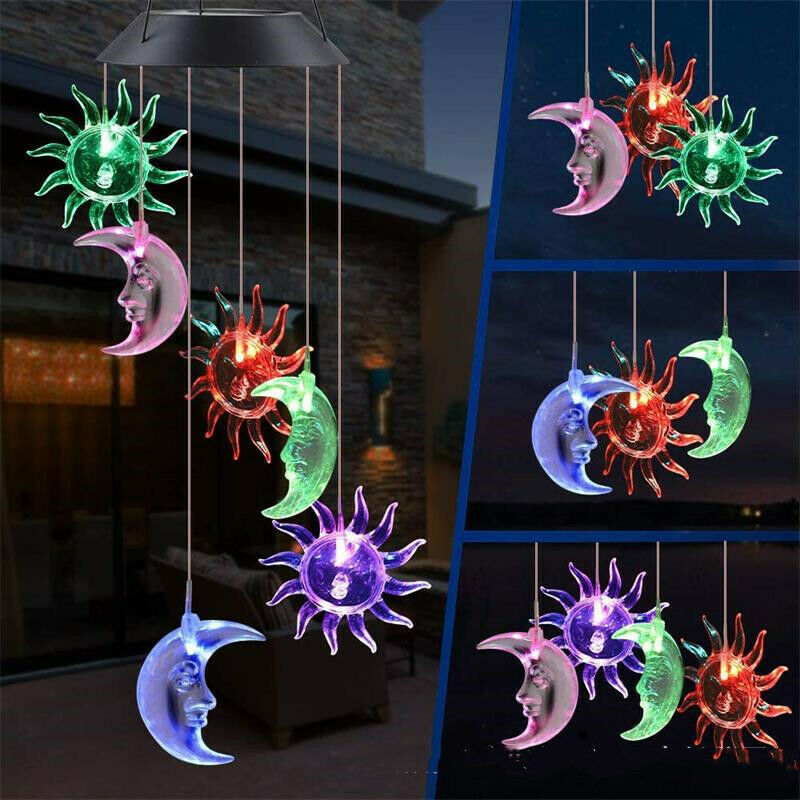 5 Styles - Wind Chimes Solar Powered LED Light Hanging Colour Changing