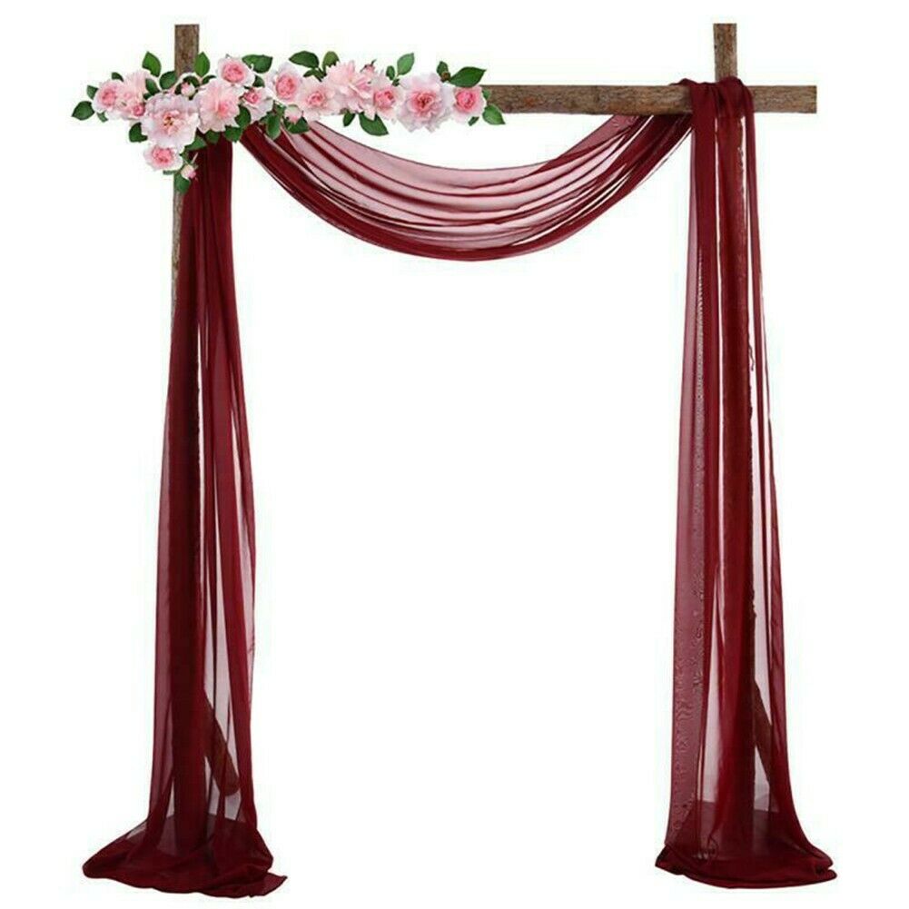 Chiffon Wedding Arch Fabric Backdrop Drape Curtains Bridal Ceremony Party Decor